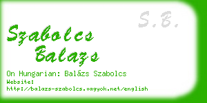 szabolcs balazs business card
